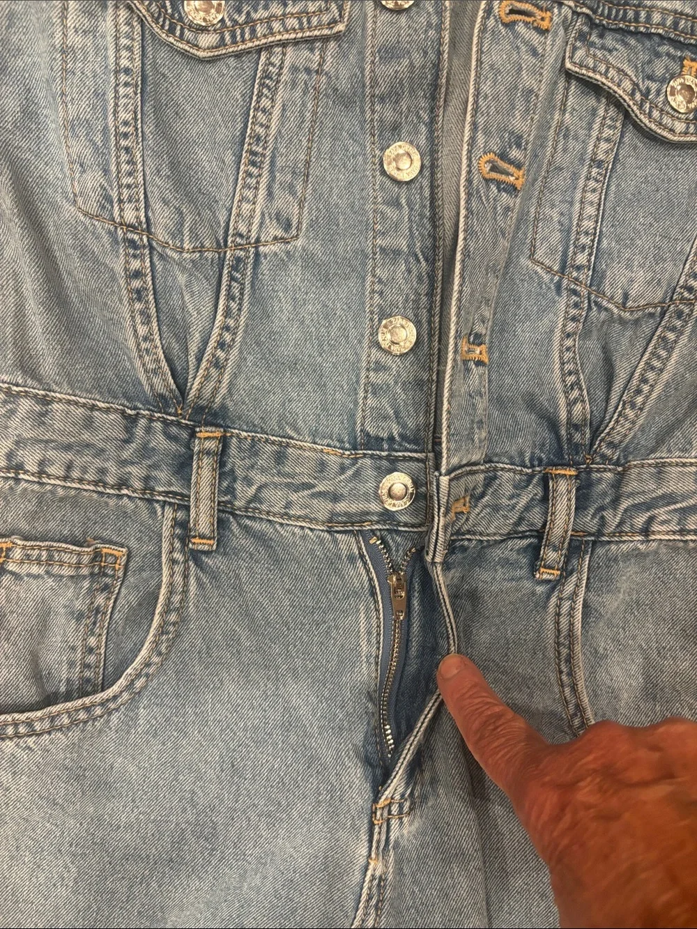 Zara  Wash Denim Jumpsuit kids size 10